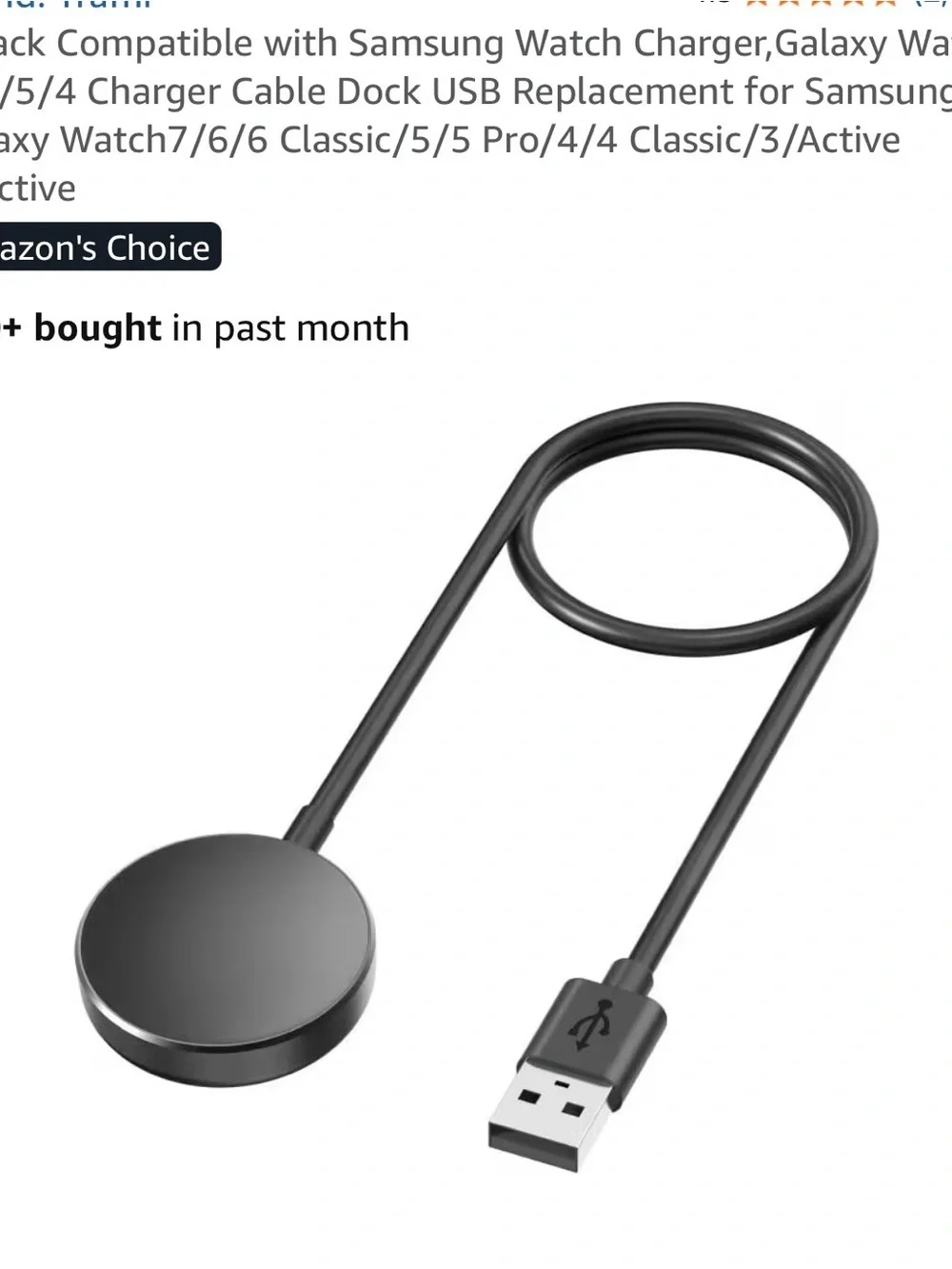 Samsung Galaxy Watch USB Charging Cable and Green Sports Band